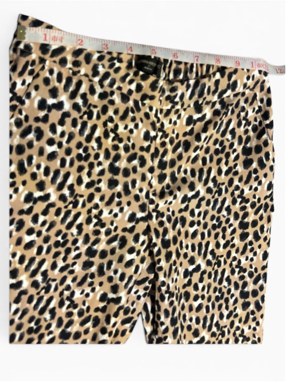 Banana Republic Leopard Print Trousers Size S Beige Black - Picture 3 of 8